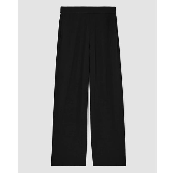 Eileen Fisher System Black Stretch Jersey Knit Straight Leg Pant Size Small - Picture 13 of 14